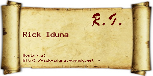 Rick Iduna névjegykártya